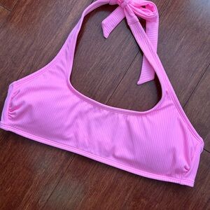Xhilaration Bubble Gum Pink Ribbed Bikini Top NWOT